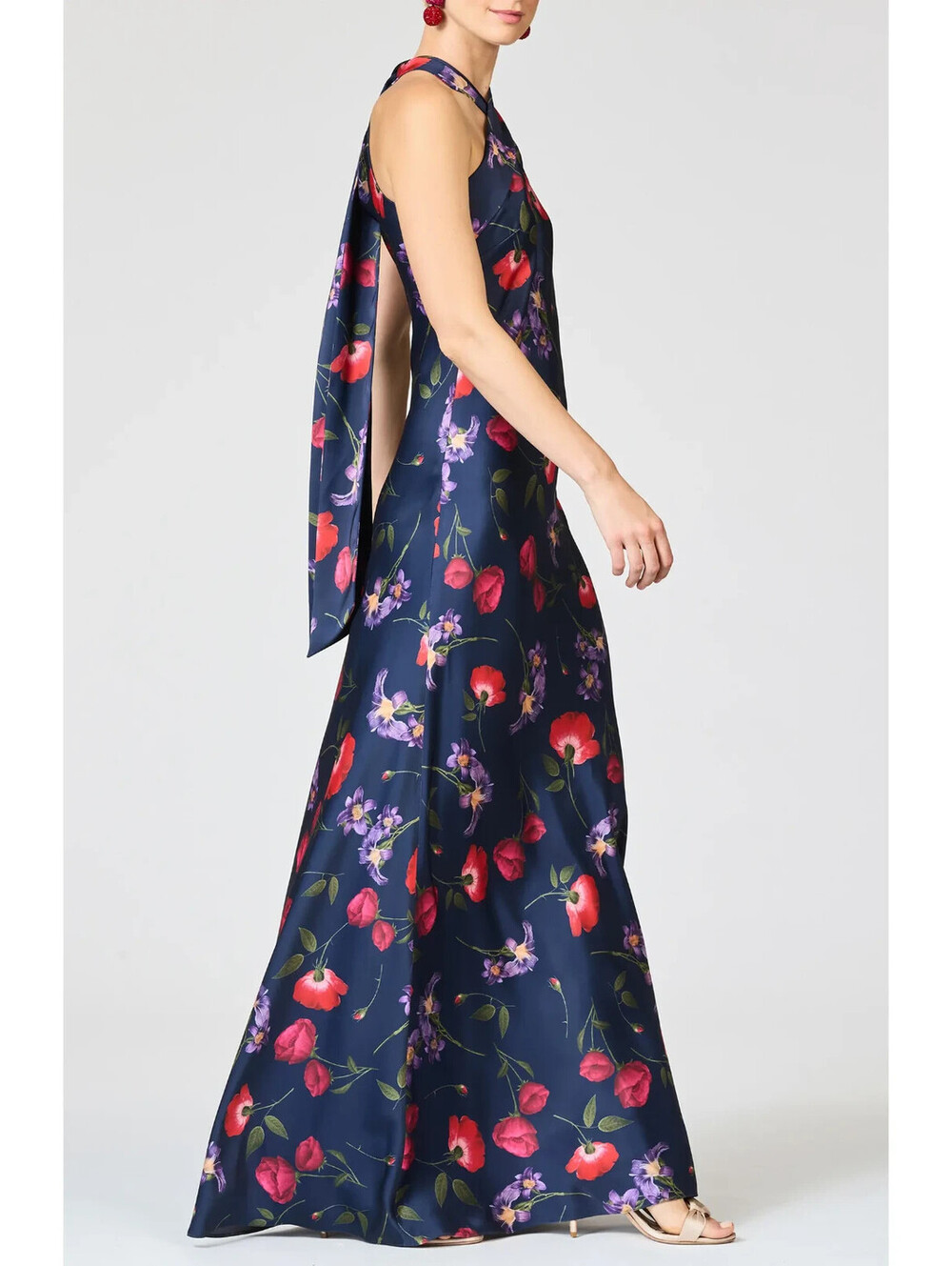 NEW Sachin & Babi Laurant Floral Sleeveless Satin Gown Sz 14 #MD2673